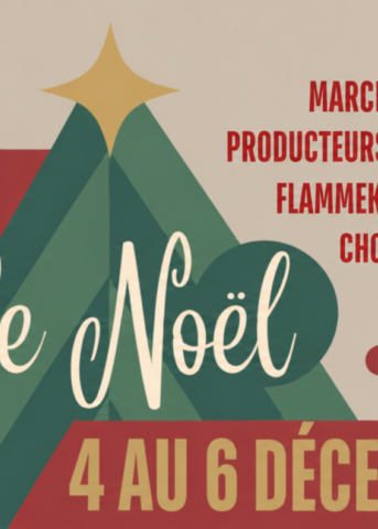 Affiche rétro du marché de Noël
